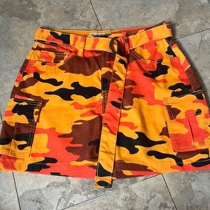 Orange camo skirt